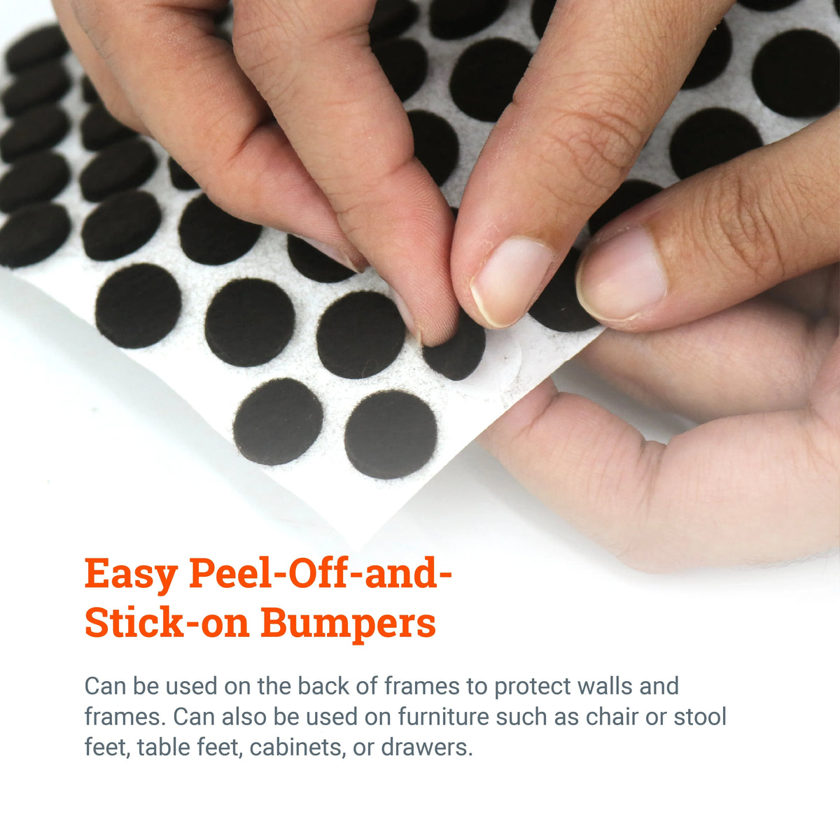 Brown Felt Bumpers for Hanging Pictures - Felt Furniture Bumpers - S-HWR-105C - Picture Hang Solutions