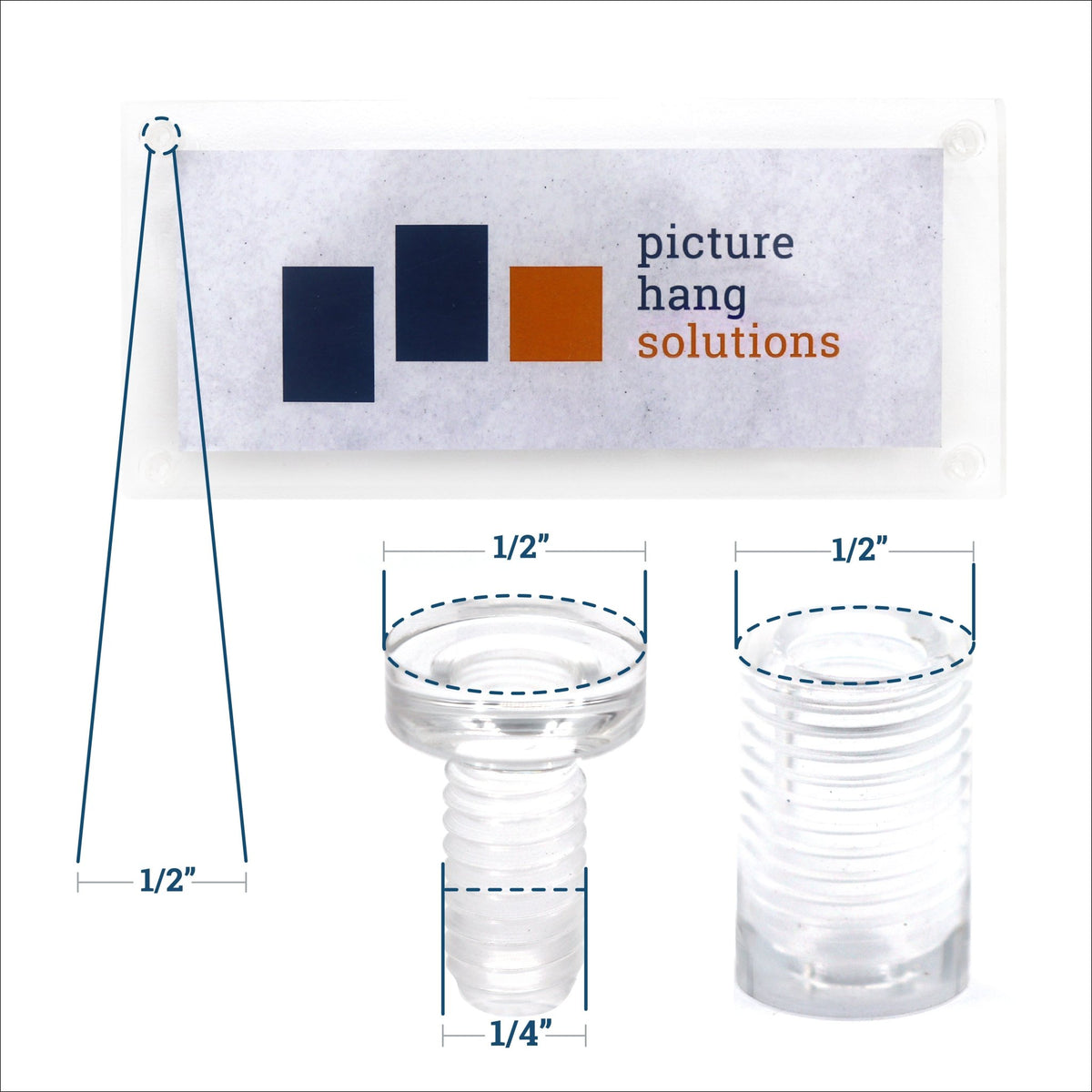 Clear Acrylic Display Sign Standoff 13mm x 19mm - SO-1319AC1 - Picture Hang Solutions