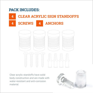 Clear Acrylic Display Sign Standoff 13mm x 19mm - S-SO-1319AC - Picture Hang Solutions