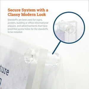 Clear Acrylic Display Sign Standoff 19mm x 25mm - S-SO-1925AC - Picture Hang Solutions