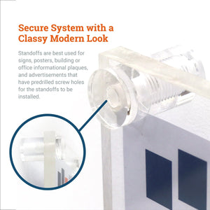 Clear Acrylic Display Sign Standoff 25mm x 25mm - S-SO-2525AC - Picture Hang Solutions