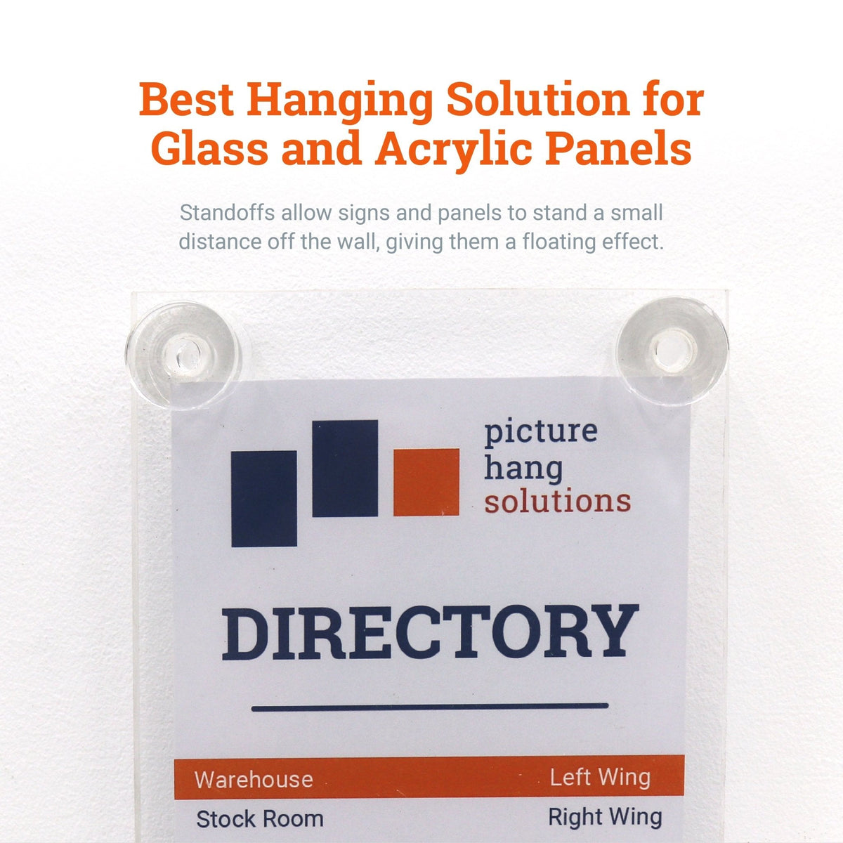 Clear Acrylic Display Sign Standoff 25mm x 25mm - S-SO-2525AC - Picture Hang Solutions