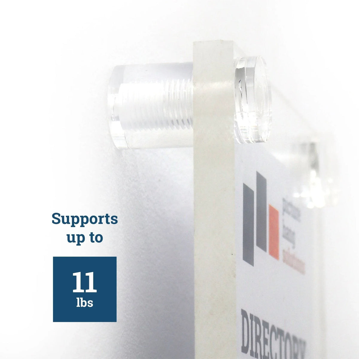 Clear Acrylic Display Sign Standoff 25mm x 25mm - S-SO-2525AC - Picture Hang Solutions