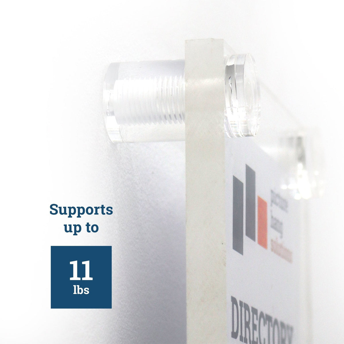 Clear Acrylic Display Sign Standoff 25mm x 25mm - S-SO-2525AC - Picture Hang Solutions