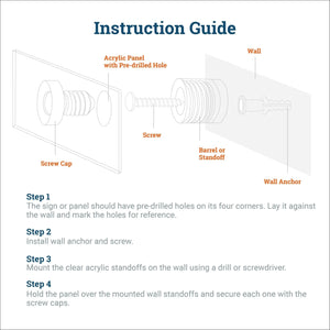 Clear Acrylic Display Sign Standoff 25mm x 25mm - S-SO-2525AC - Picture Hang Solutions