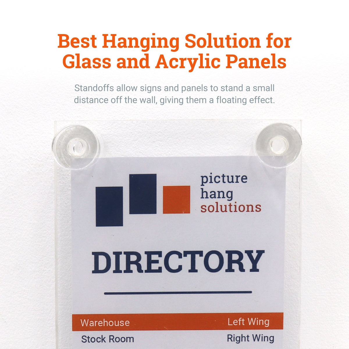 Clear Acrylic Display Sign Standoff 25mm x 25mm - SO-2525AC1 - Picture Hang Solutions