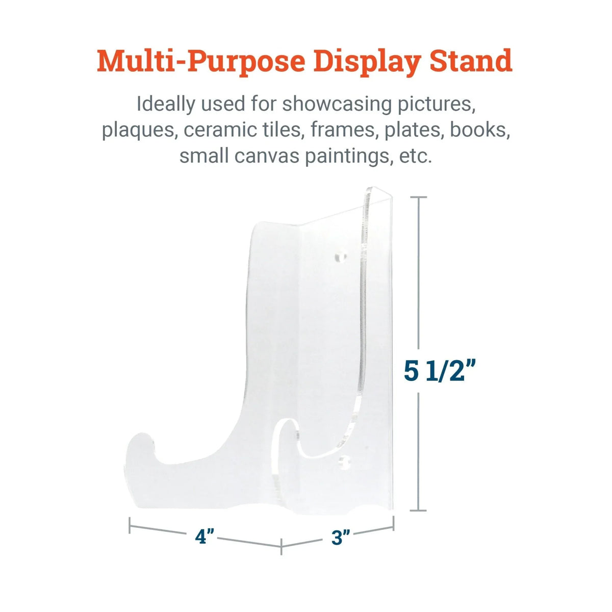 Clear Acrylic Easel - 6” - S-HWR-EASEL - Picture Hang Solutions