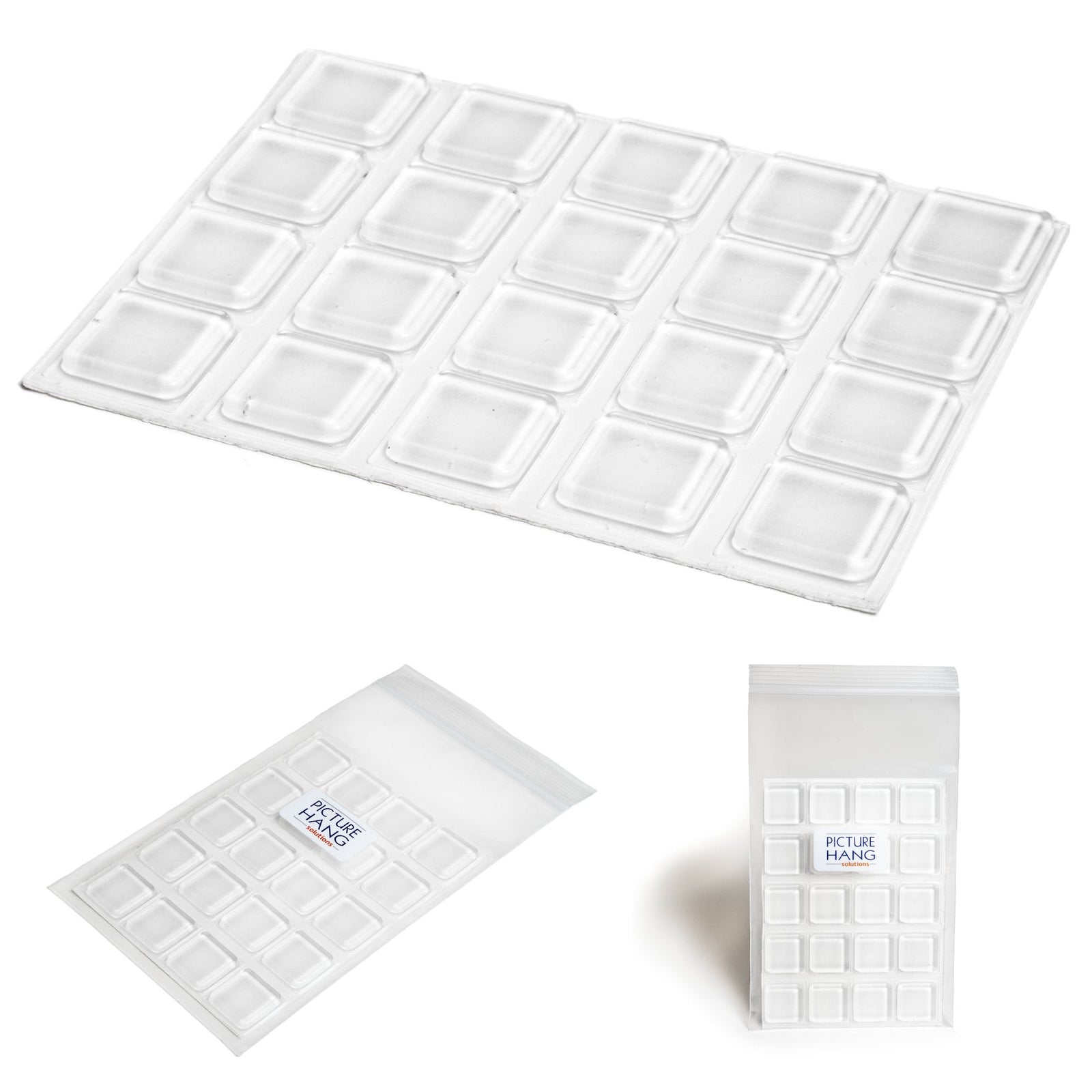 Clear Adhesive Rubber Feet - S-BMP-SQ1XX - Picture Hang Solutions