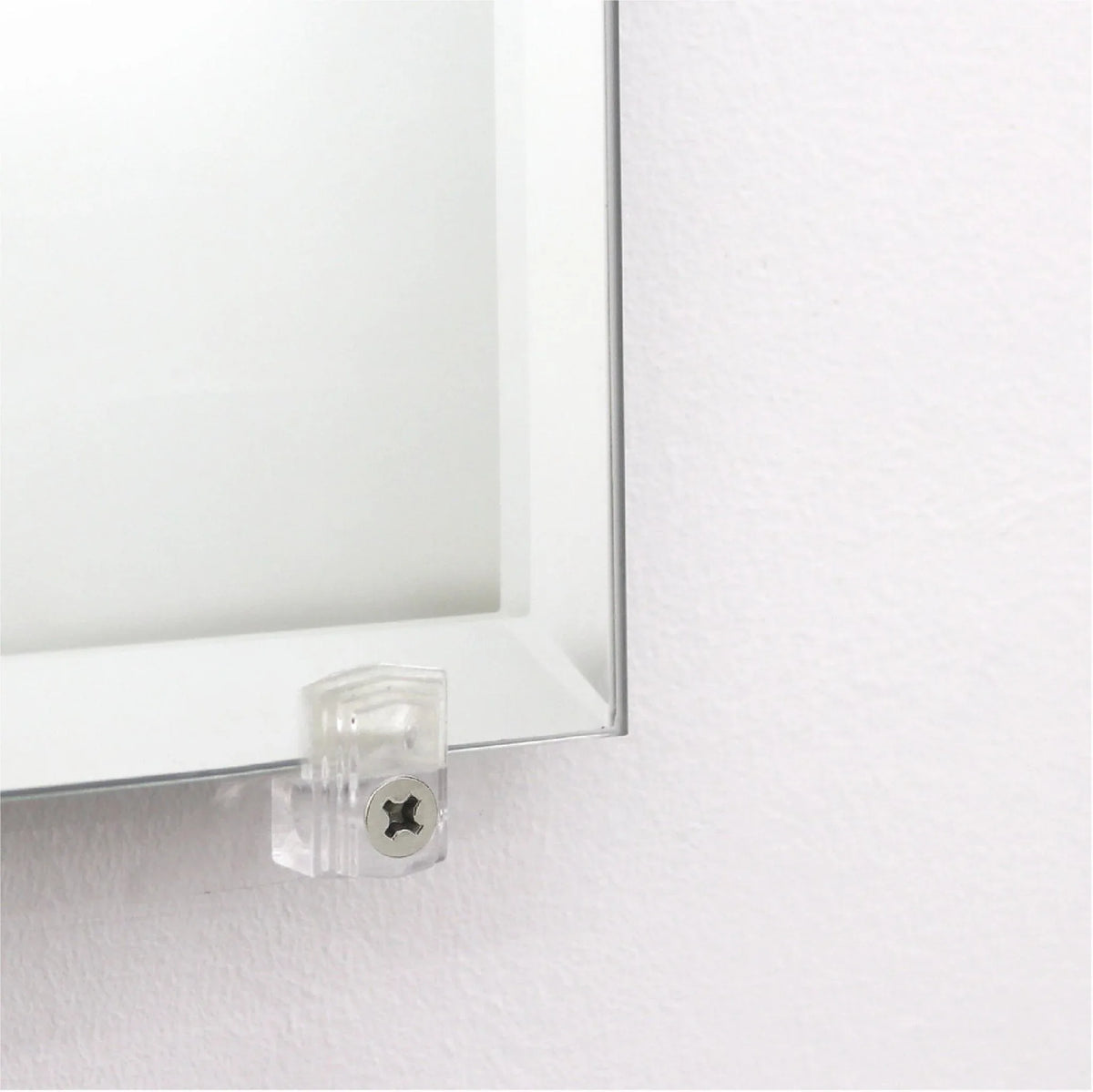 Clear Mirror Clips For Frameless Mirrors - Holds 1/4" Thick Glass - S-HWR-MIRCLIPX - Picture Hang Solutions