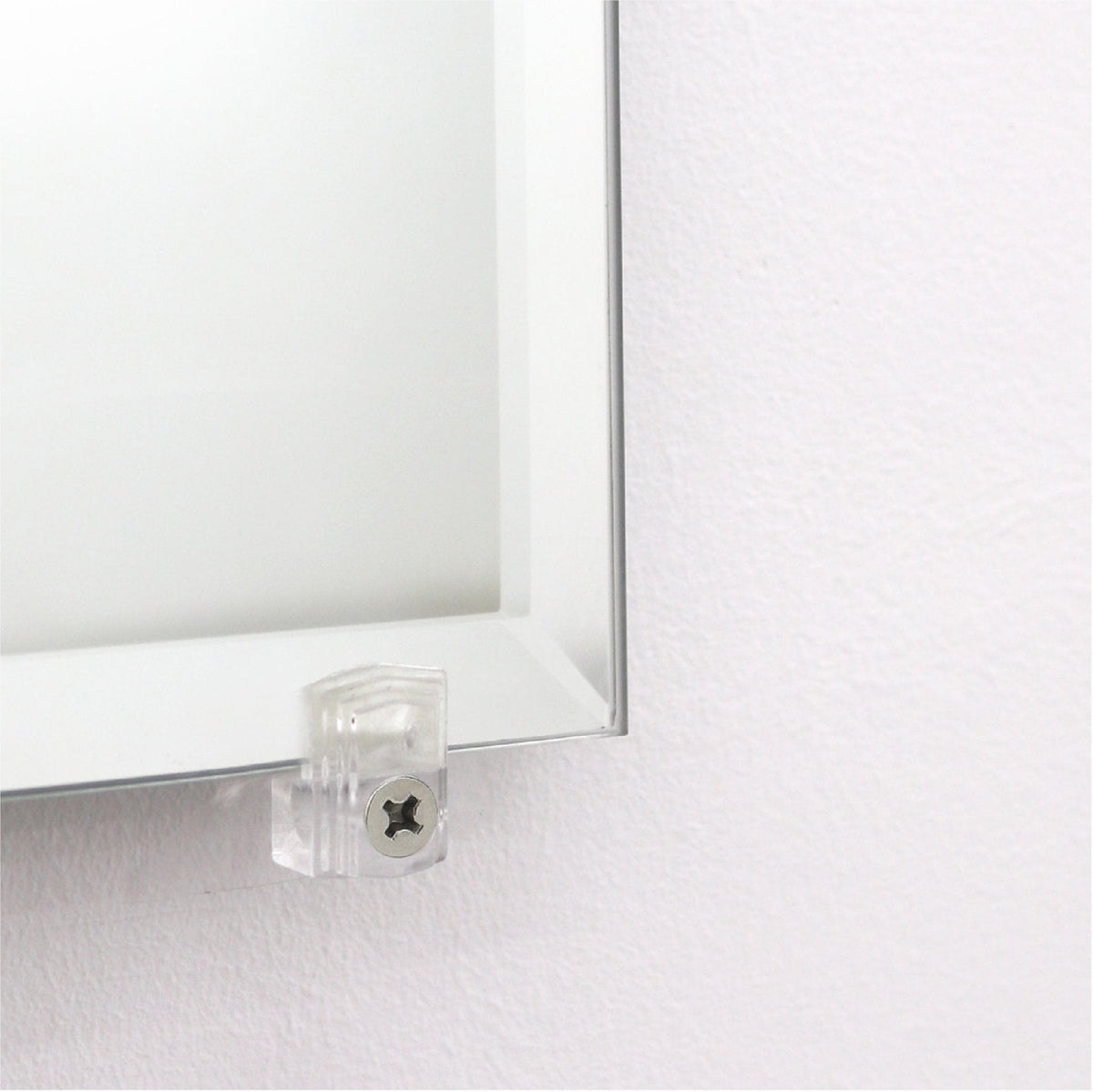 Clear Mirror Clips For Frameless Mirrors - Holds 1/4" Thick Glass - S-HWR-MIRCLIPX - Picture Hang Solutions