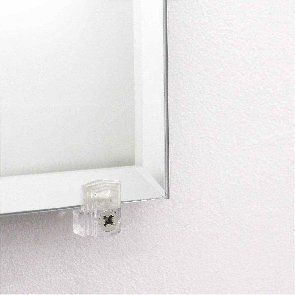 Clear Mirror Clips For Frameless Mirrors - Holds 1/4&quot; Thick Glass - HWR-MIRCLIPX - Picture Hang Solutions