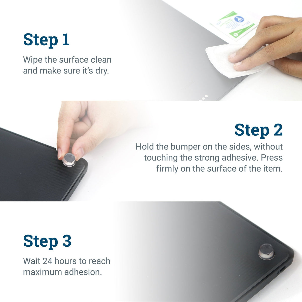 Clear Tall Rubber Bumpers for Hanging Pictures - S-HWR-125-XX - Picture Hang Solutions