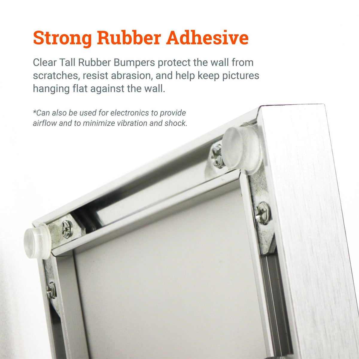 Clear Tall Rubber Bumpers for Hanging Pictures - S-HWR-125-XX - Picture Hang Solutions