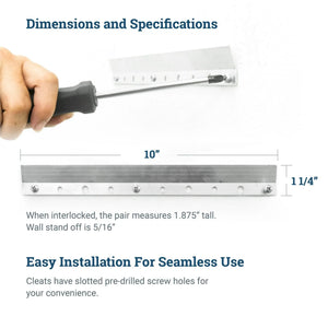 Cleat Flare 10 inch - pair - S-CLEAT-10F - Picture Hang Solutions
