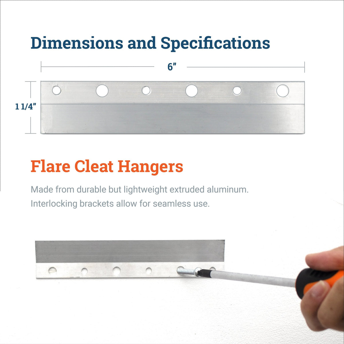 Cleat Flare 6 inch - pair - CLEAT-6F - Picture Hang Solutions