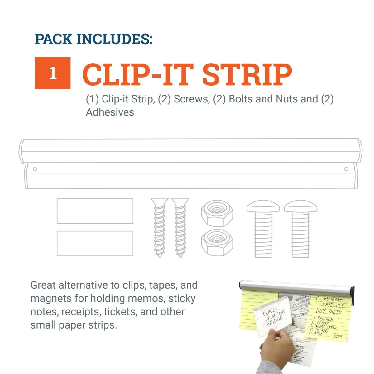 Clip It Strip Hanging System - Paper or Picture Holder for Home, Office, and Business - S-HWR-CLIPIT12 - Picture Hang Solutions
