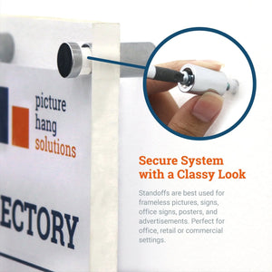 CN - Series Brass Flat Top Sign Standoff 13mm x 19mm - S-SO-1319BR - Picture Hang Solutions