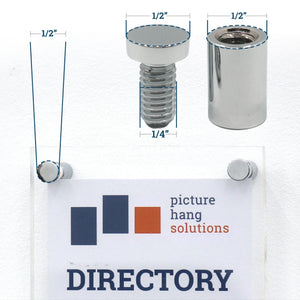 CN - Series Brass Flat Top Sign Standoff 13mm x 19mm - S-SO-1319BR - Picture Hang Solutions