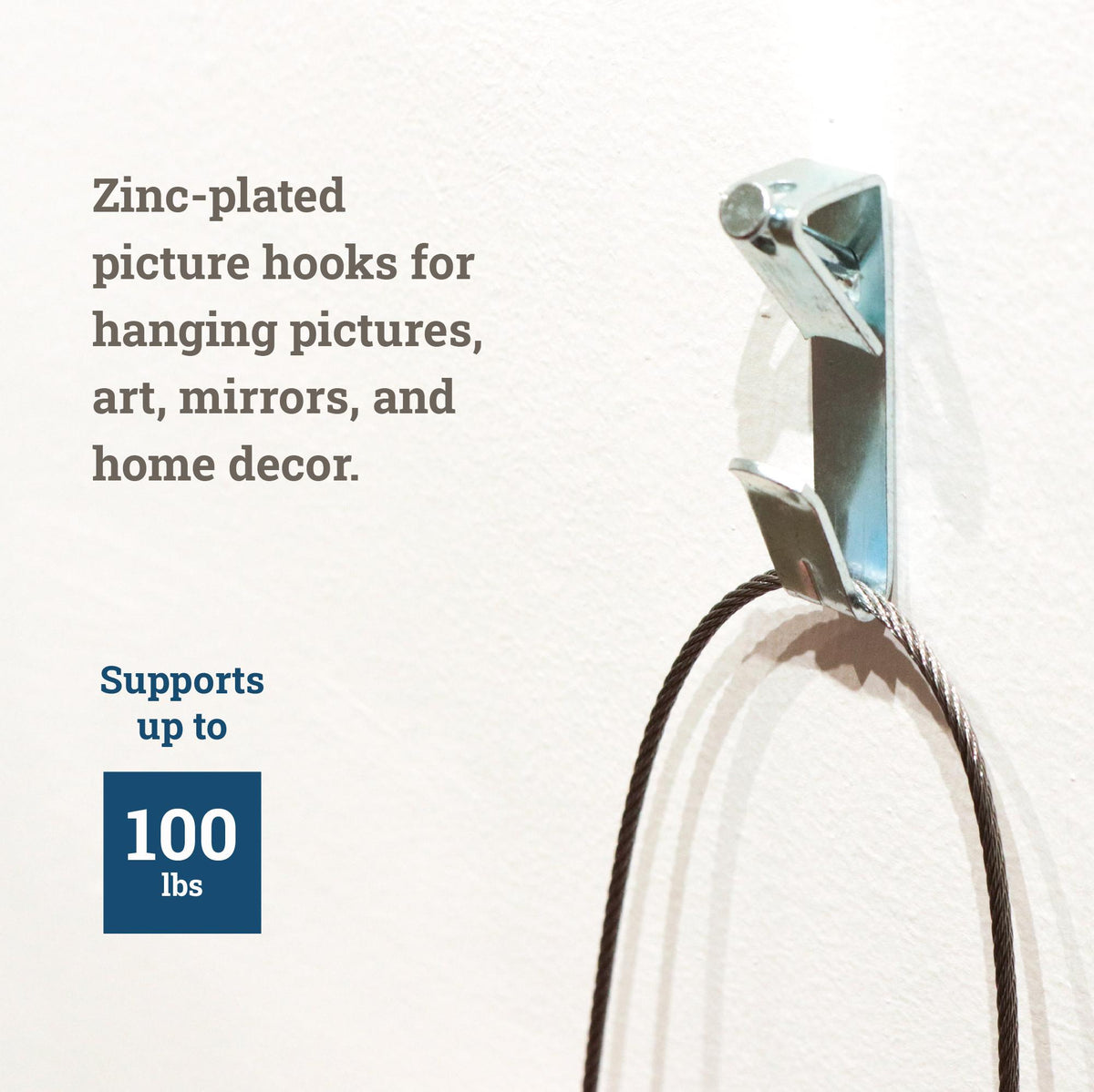 Conventional 100 lb Hook - HWR-2054-100X - Picture Hang Solutions