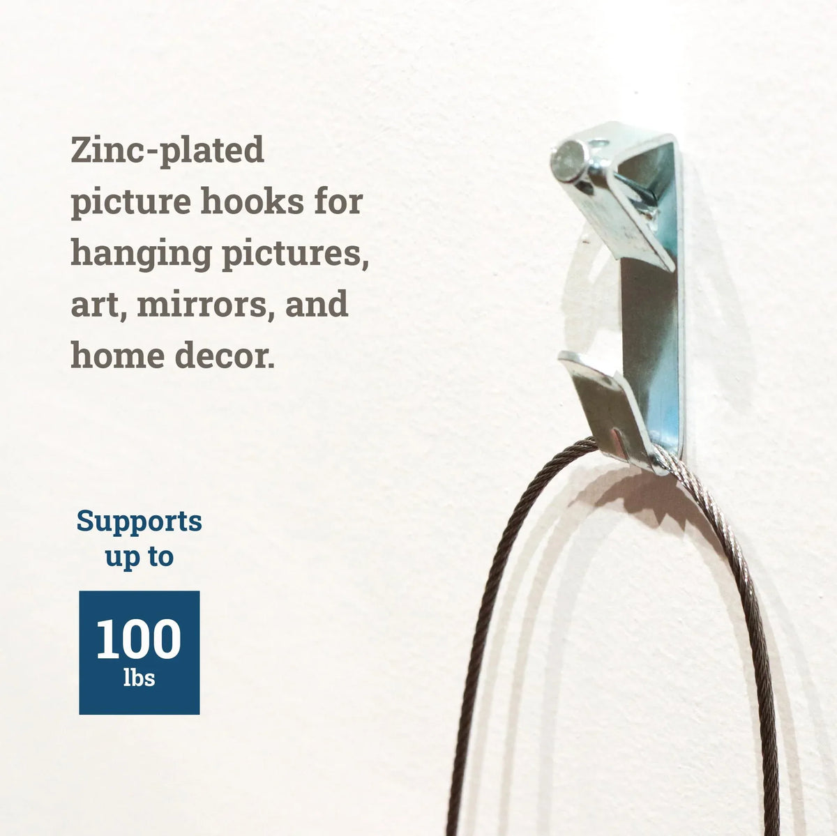 Conventional 100 lb Hook - S-HWR-2054-100X - Picture Hang Solutions