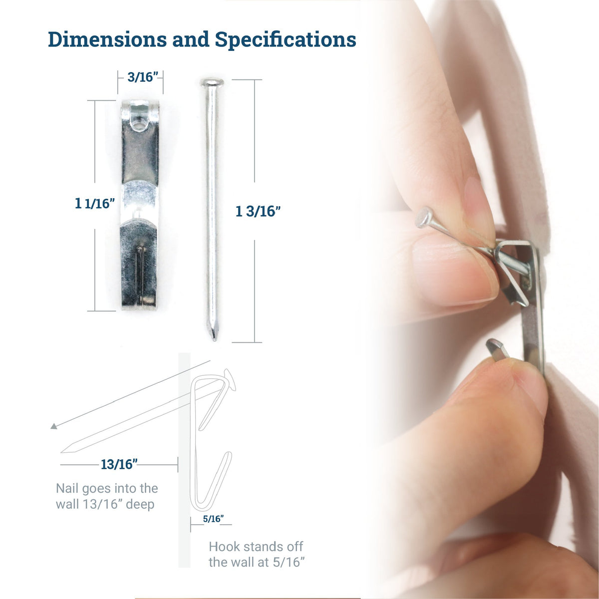 Conventional 30 lb Hook - HWR-2054-30X - Picture Hang Solutions