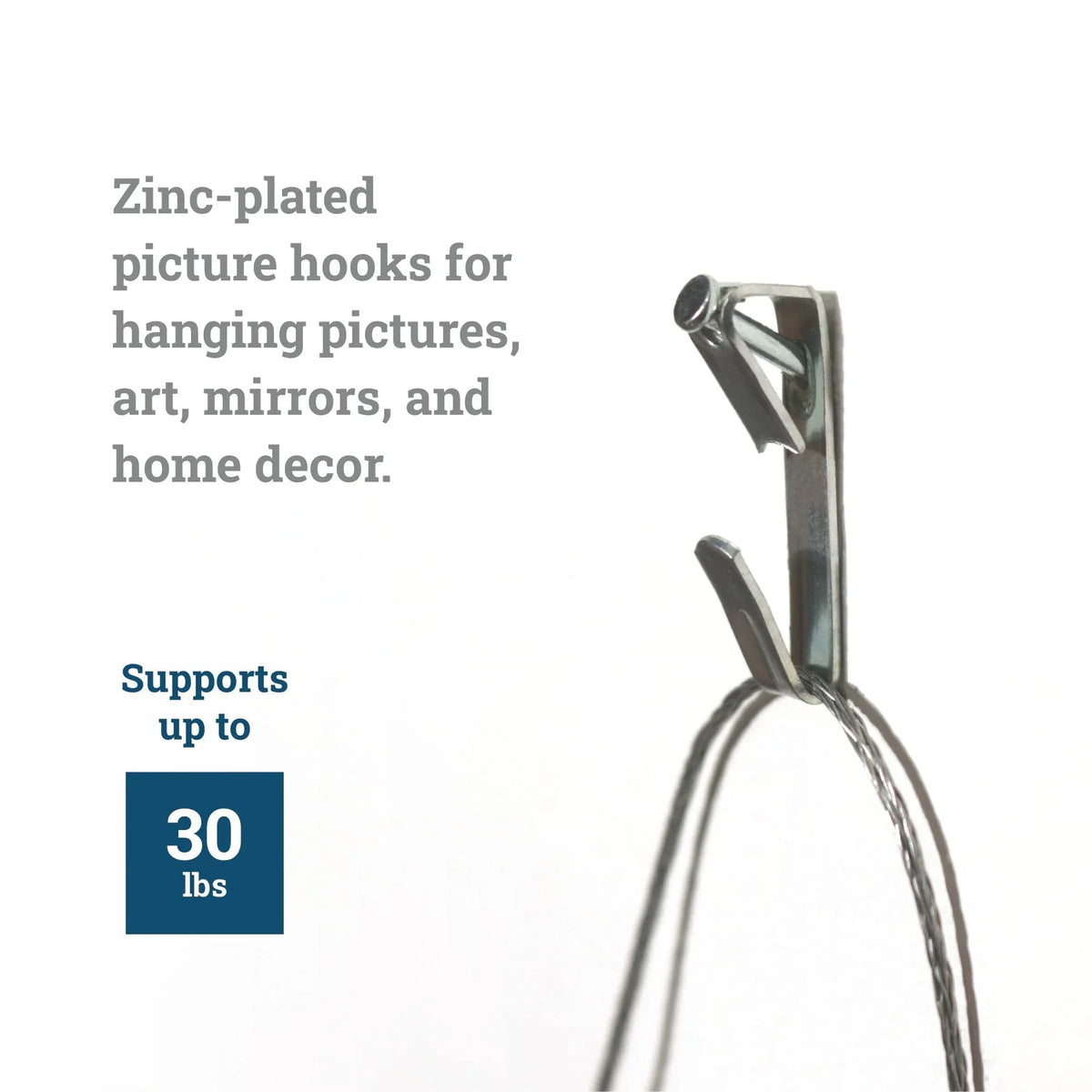 Conventional 30 lb Hook - S-HWR-2054-30X - Picture Hang Solutions