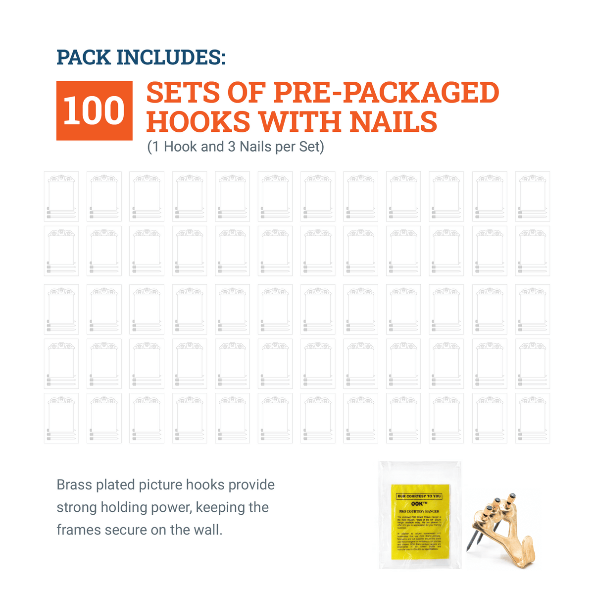 Courtesy Brass 100 lb Hook - S-BCH-100C - Picture Hang Solutions