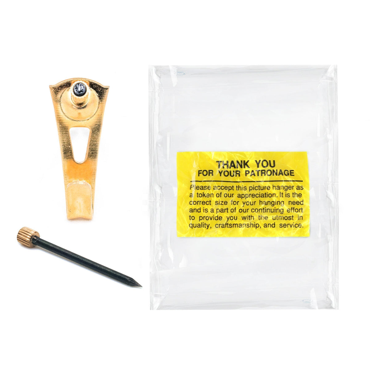 Courtesy Brass 30 lb Hook - S-BCH-30X - Picture Hang Solutions