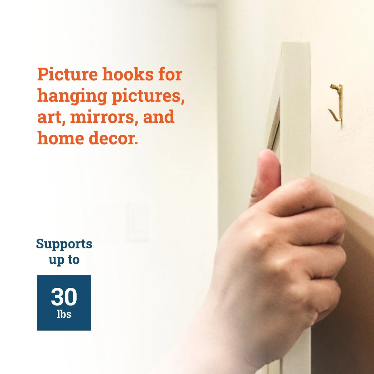 Courtesy Brass 30 lb Hook - S-BCH-30M - Picture Hang Solutions