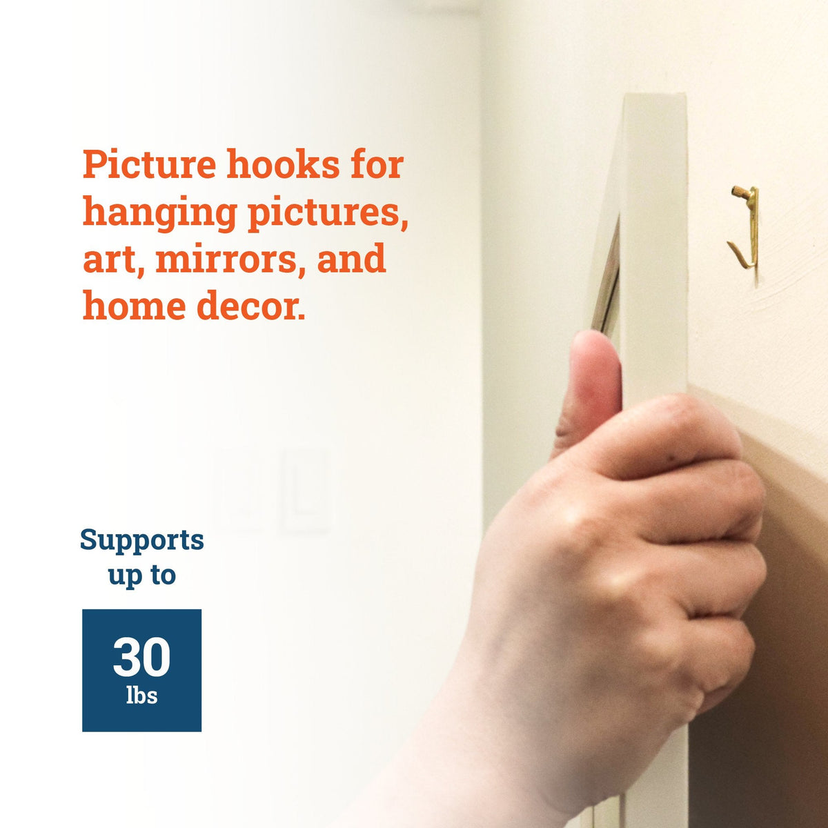 Courtesy Brass 30 lb Hook - S-BCH-30M - Picture Hang Solutions