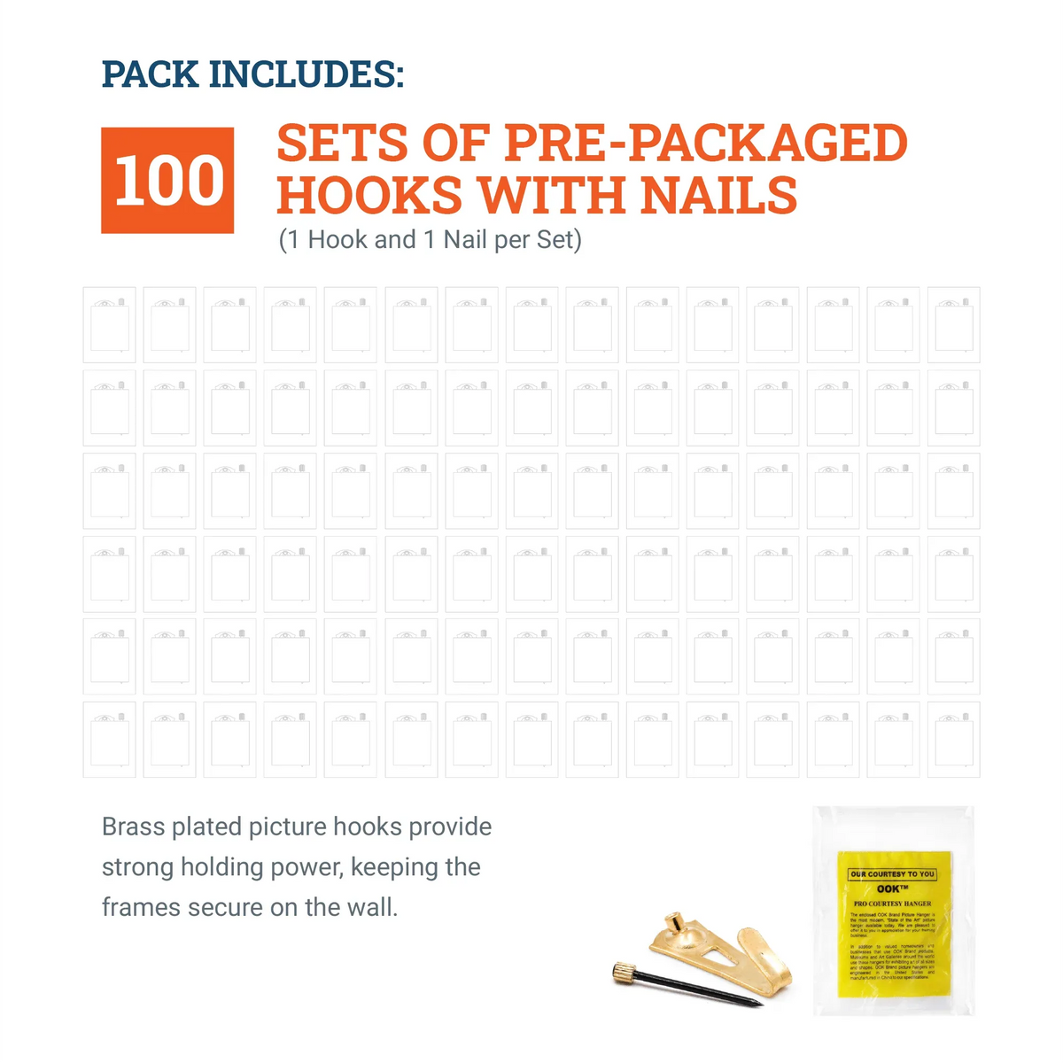 Courtesy Brass 30 lb Hook - S-BCH-30C - Picture Hang Solutions