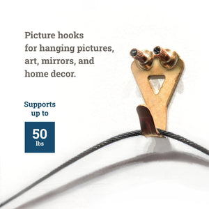 Courtesy Brass 50 lb Hook - S-BCH-50M - Picture Hang Solutions