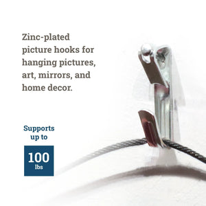 Courtesy Nickel 100 lb Hook - S-NCH-100X - Picture Hang Solutions