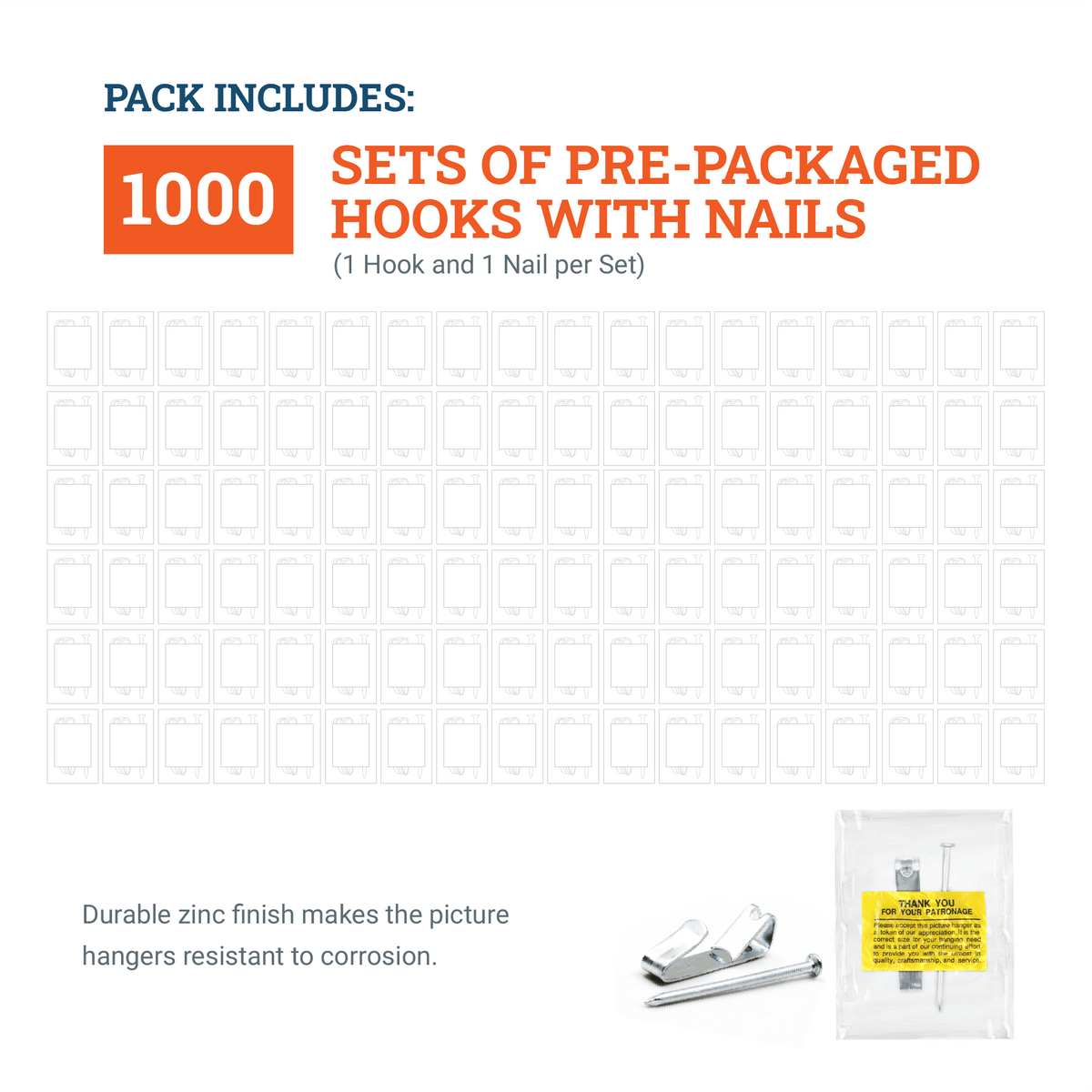 Courtesy Nickel 100 lb Hook - S-NCH-100M - Picture Hang Solutions