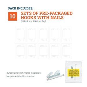 Courtesy Nickel 100 lb Hook - S-NCH-100X - Picture Hang Solutions