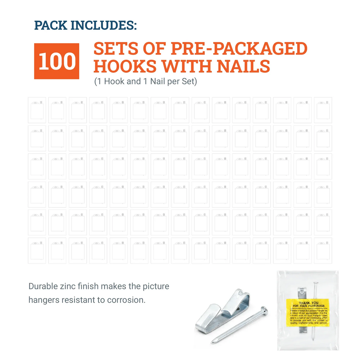 Courtesy Nickel 30 lb Hook - S-NCH-30C - Picture Hang Solutions