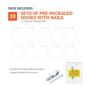 Courtesy Nickel 30 lb Hook - S-NCH-30X - Picture Hang Solutions