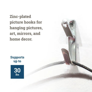 Courtesy Nickel 30 lb Hook - S-NCH-30X - Picture Hang Solutions