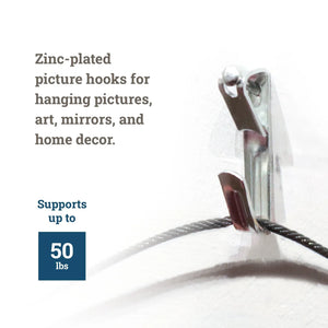 Courtesy Nickel 50 lb Hook - S-NCH-50X - Picture Hang Solutions