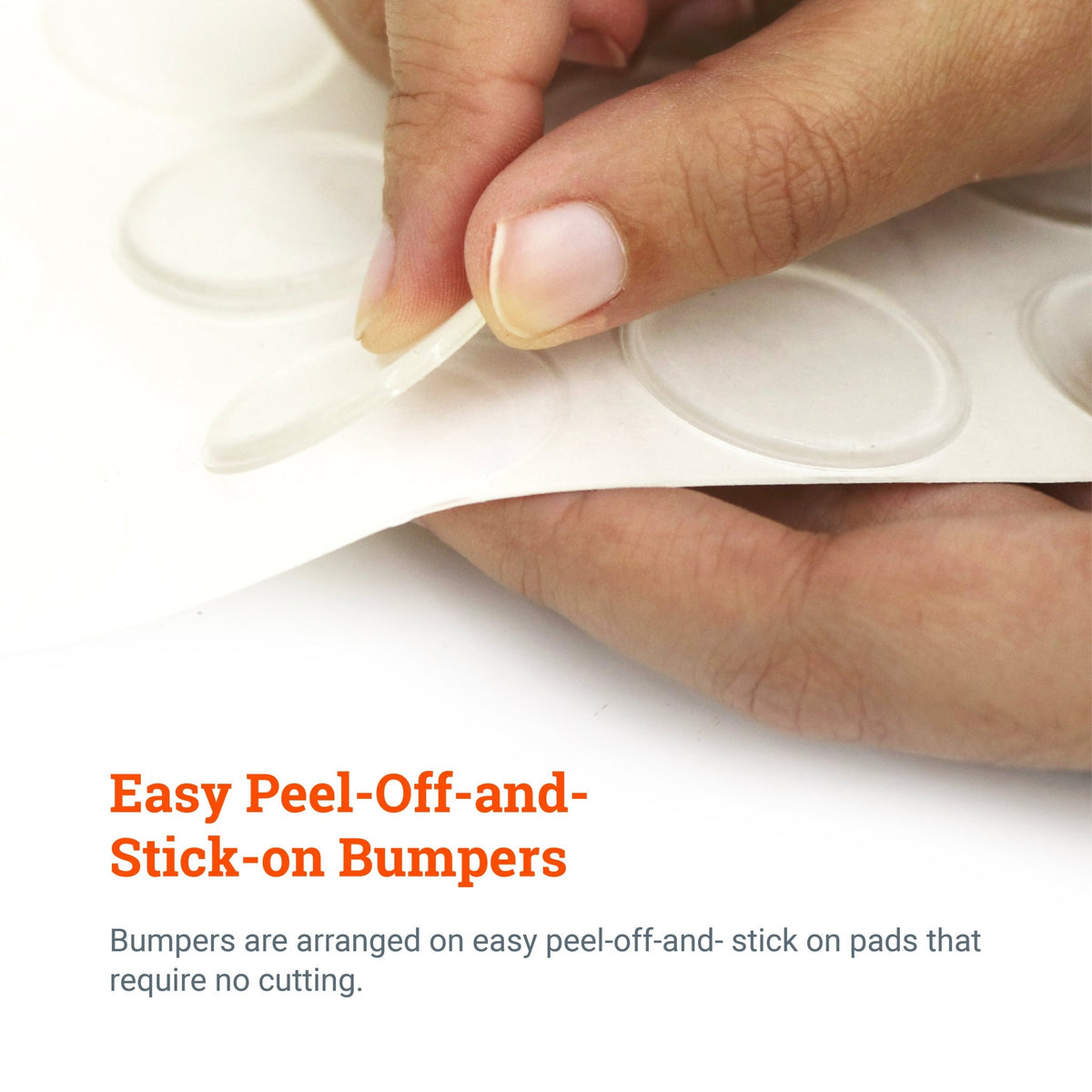 Easy Peel-Off-and-Stick Clear Adhesive Rubber Bumpers for Hanging Pictures - 1.23” (31.24mm) Diameter and .10” (2.54mm) in Height - BMP-1RND16 - Picture Hang Solutions