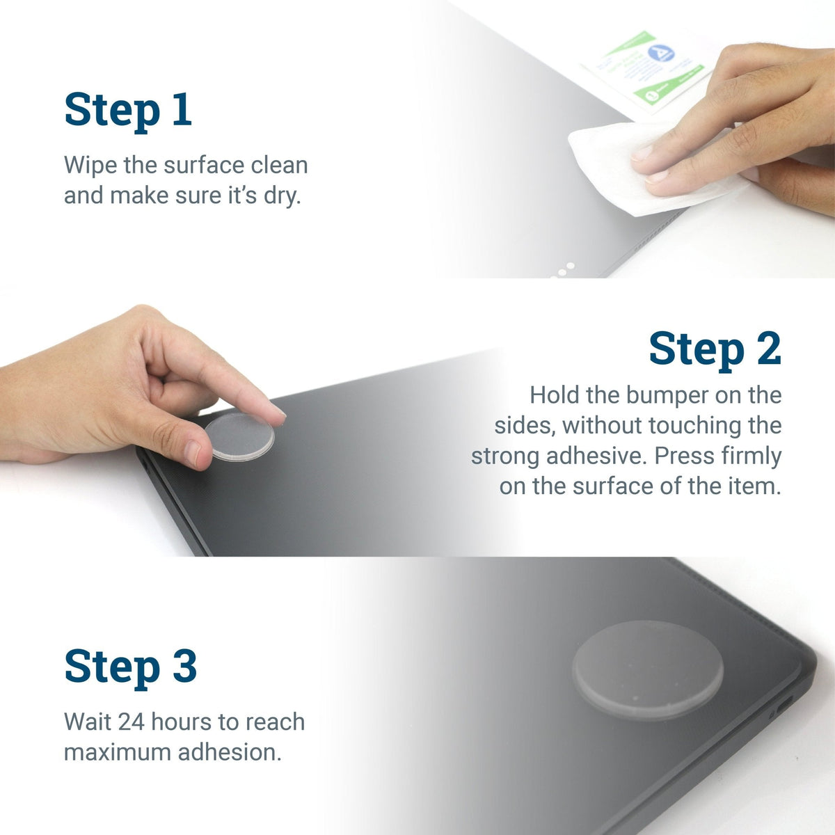 Easy Peel - Off - and - Stick Clear Adhesive Rubber Bumpers for Hanging Pictures - S-BMP-1RND16 - Picture Hang Solutions