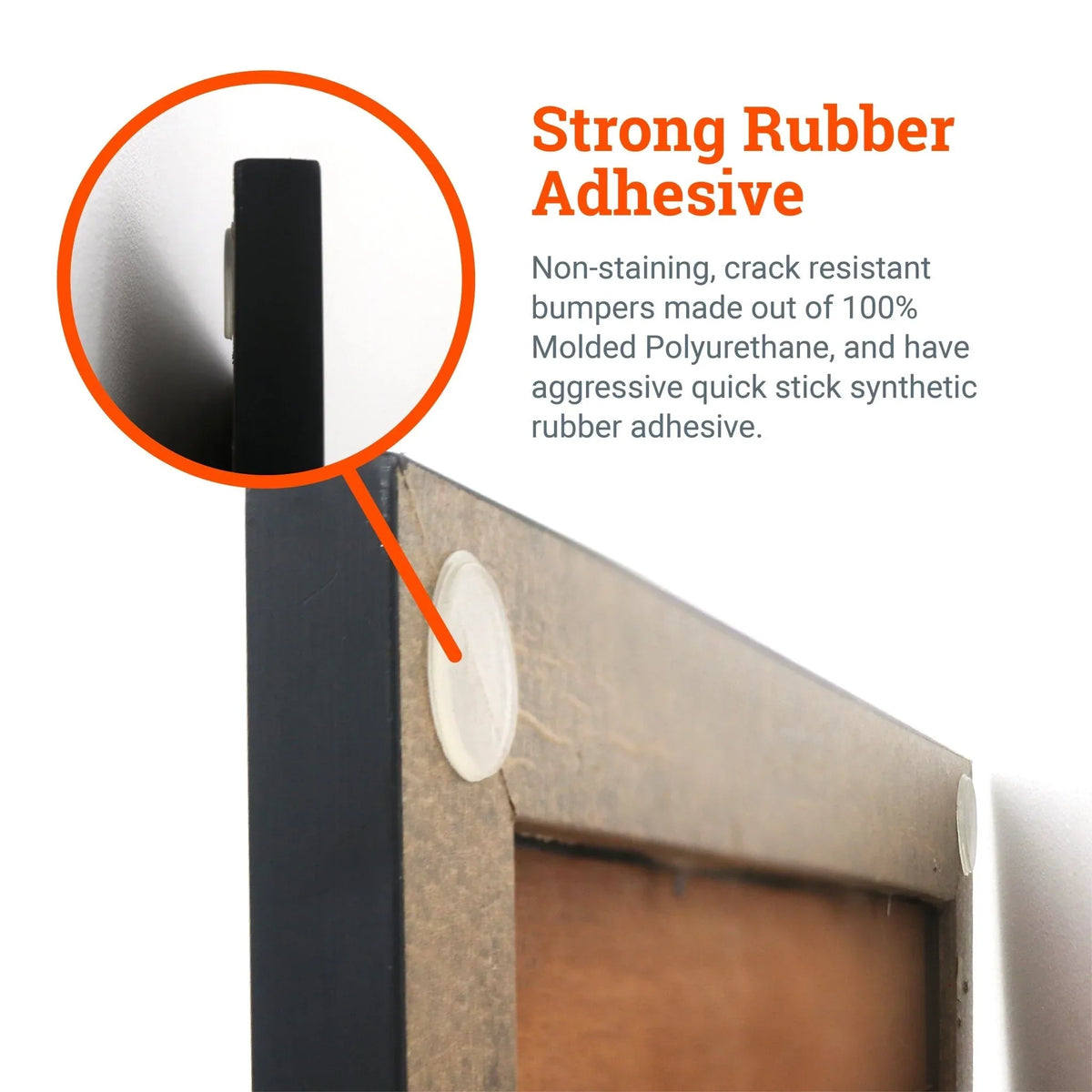 Easy Peel - Off - and - Stick Clear Adhesive Rubber Bumpers for Hanging Pictures - S-BMP-1RND16 - Picture Hang Solutions