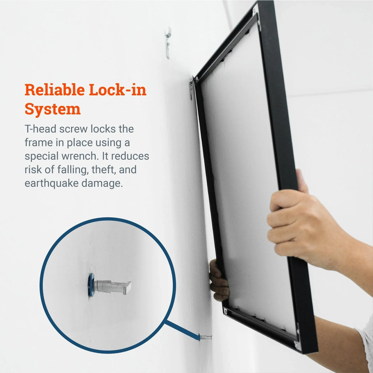 Extra T - Lock Metal Frame - S-SEC-3X - Picture Hang Solutions
