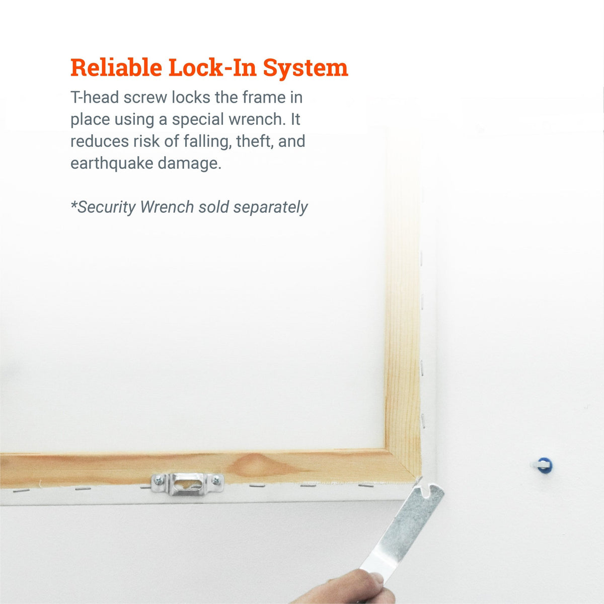 Extra T-Lock Wood Frame | Security for Cleats - SEC-2X - Picture Hang Solutions