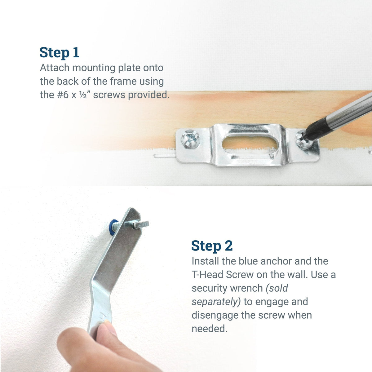 Extra T - Lock Wood Frame | Security for Cleats - S-SEC-2X - Picture Hang Solutions
