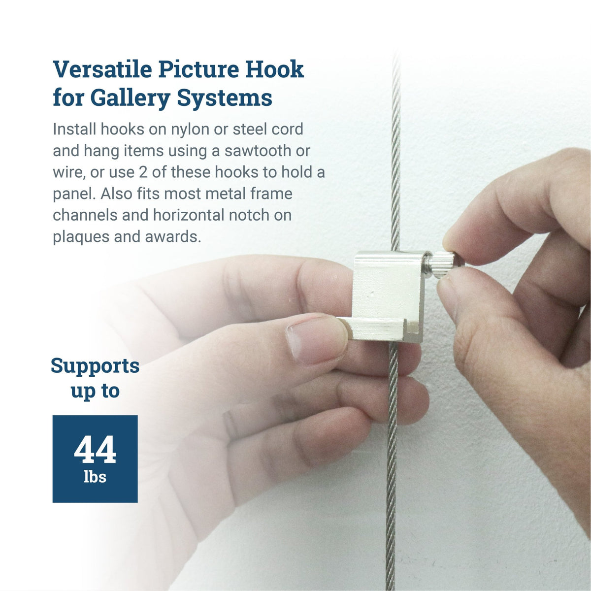 Flat Hook - Side Screw - GSH-SQ - Picture Hang Solutions