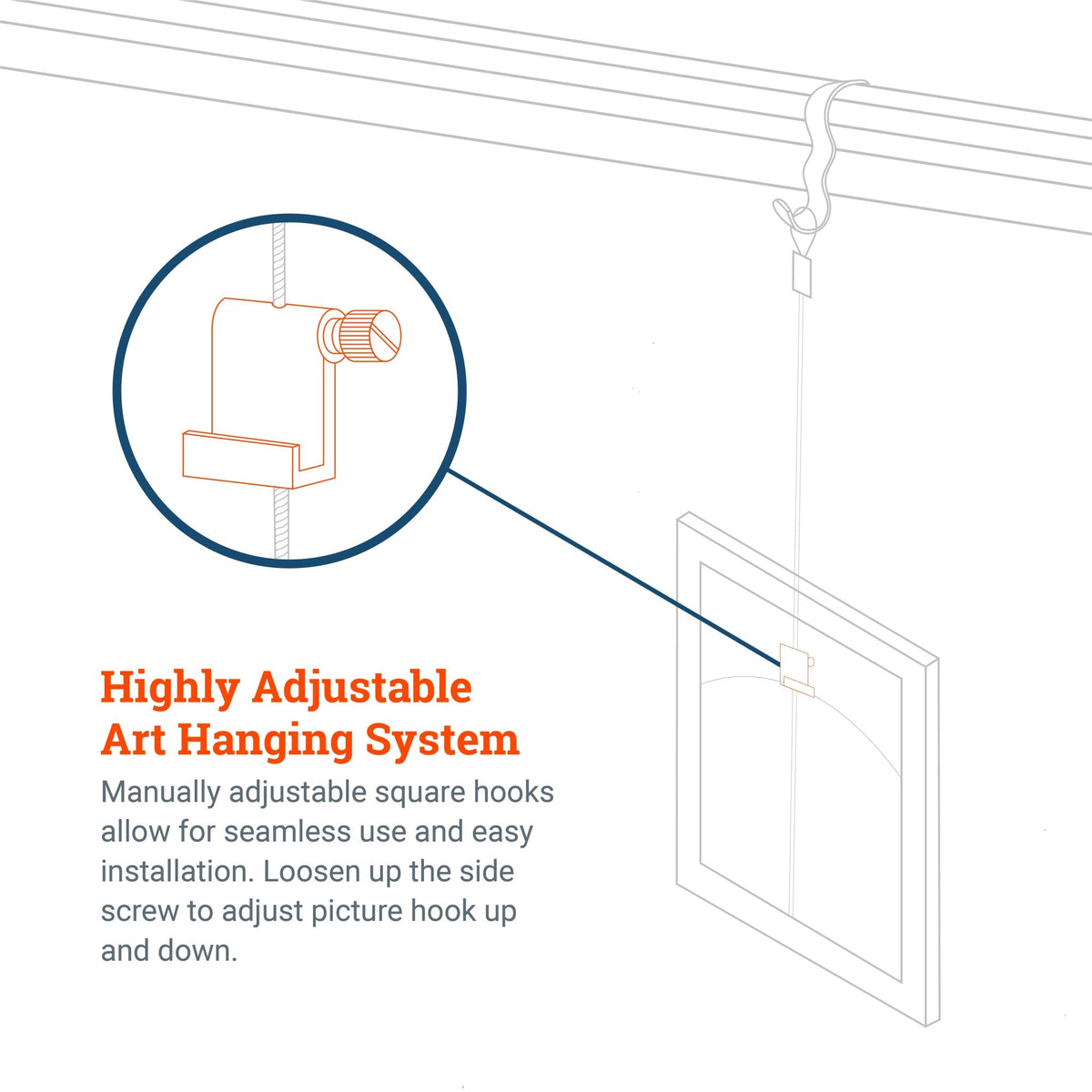 Flat Hook - Side Screw - GSH-SQ - Picture Hang Solutions