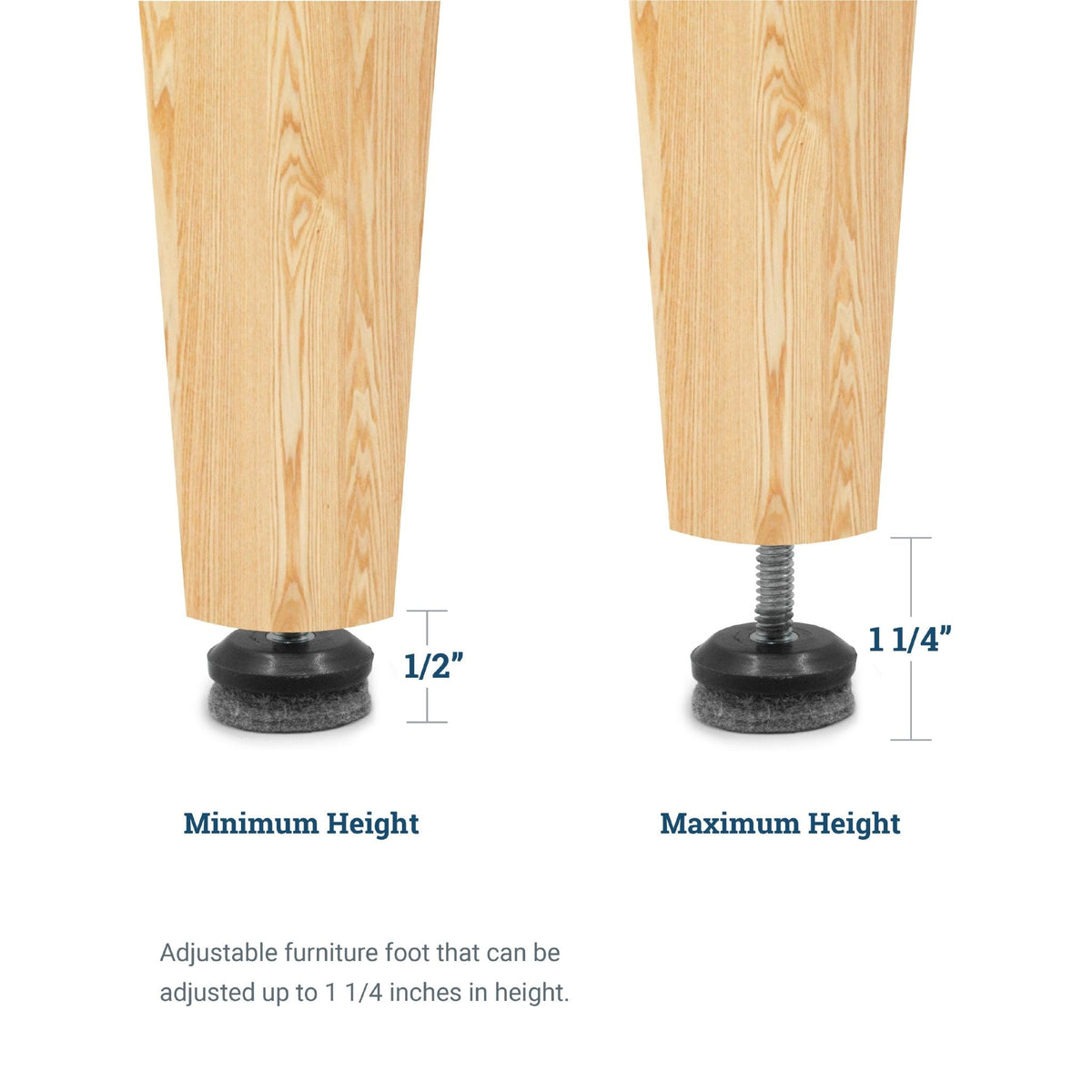 Furniture Leveling Feet - Felt - S-ADJFELT16 - Picture Hang Solutions