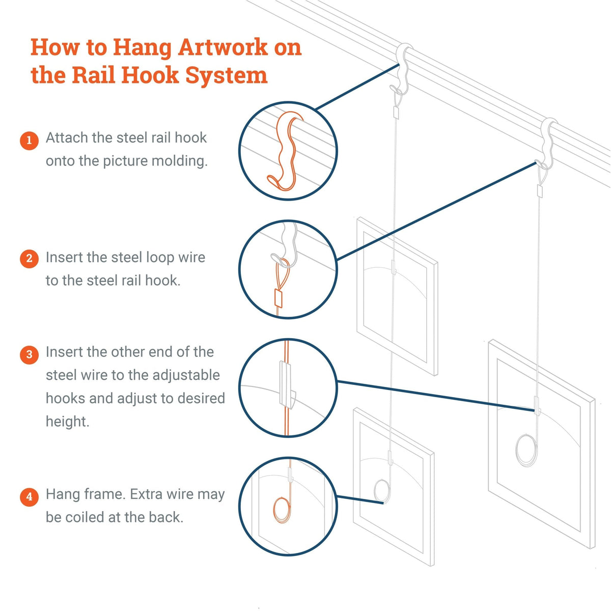 Gallery Kit with Silver Picture Rail Hooks - S-GSK-Z44 - Picture Hang Solutions