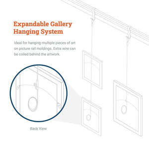 Gallery Kit with White Picture Rail Hooks - S-GSK-12 - Picture Hang Solutions